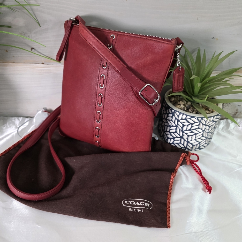 Coach Red Leather Crossbody Bag
